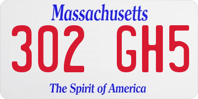 MA license plate 302GH5