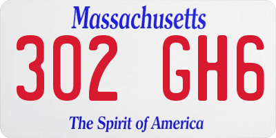 MA license plate 302GH6