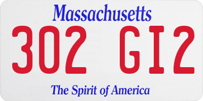MA license plate 302GI2