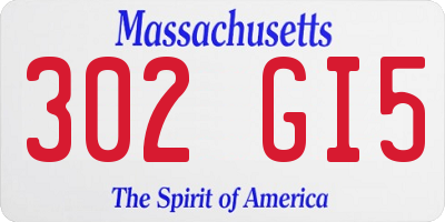 MA license plate 302GI5