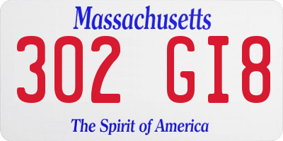 MA license plate 302GI8