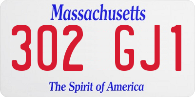 MA license plate 302GJ1