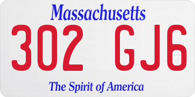 MA license plate 302GJ6