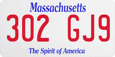 MA license plate 302GJ9