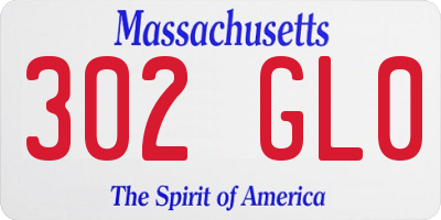 MA license plate 302GL0