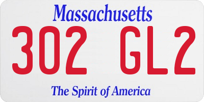 MA license plate 302GL2