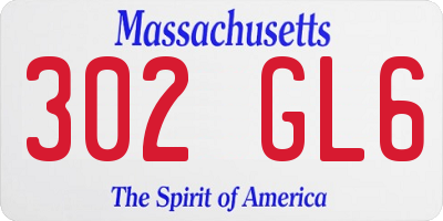 MA license plate 302GL6