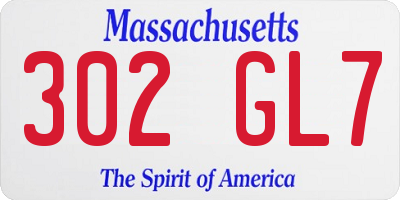 MA license plate 302GL7