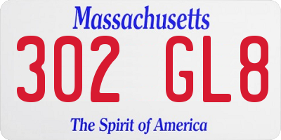 MA license plate 302GL8