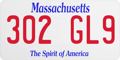 MA license plate 302GL9