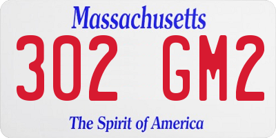 MA license plate 302GM2