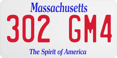 MA license plate 302GM4