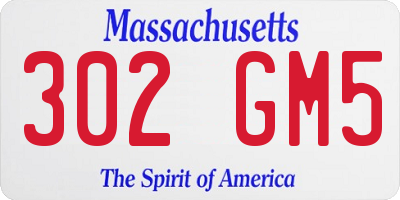 MA license plate 302GM5