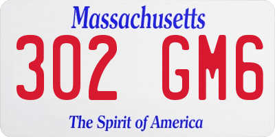 MA license plate 302GM6