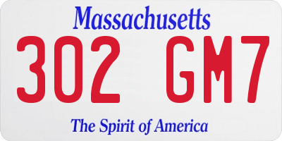 MA license plate 302GM7