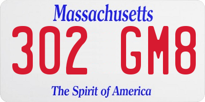 MA license plate 302GM8