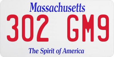 MA license plate 302GM9