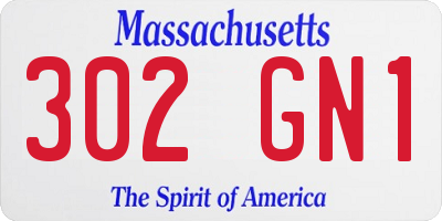 MA license plate 302GN1
