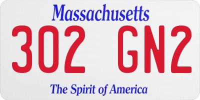 MA license plate 302GN2
