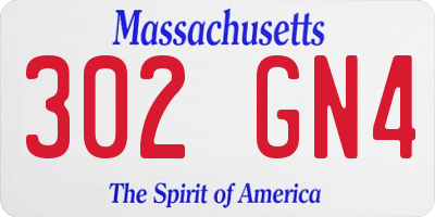 MA license plate 302GN4