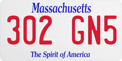 MA license plate 302GN5