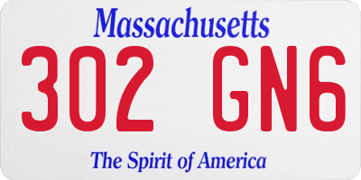MA license plate 302GN6