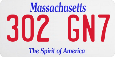 MA license plate 302GN7