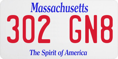 MA license plate 302GN8