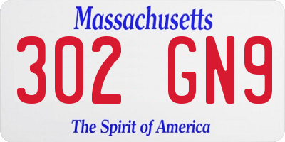 MA license plate 302GN9