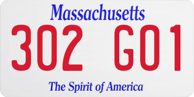 MA license plate 302GO1