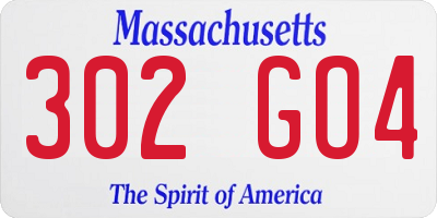 MA license plate 302GO4