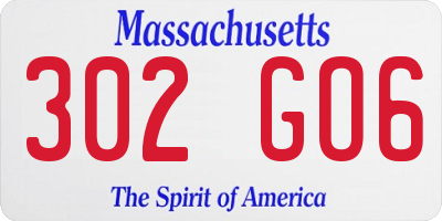 MA license plate 302GO6