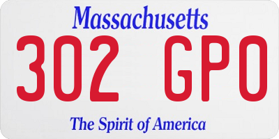 MA license plate 302GP0