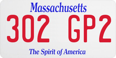 MA license plate 302GP2