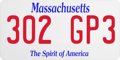 MA license plate 302GP3