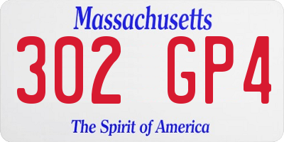 MA license plate 302GP4