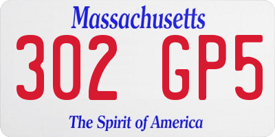 MA license plate 302GP5