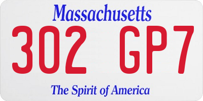 MA license plate 302GP7