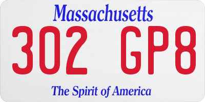 MA license plate 302GP8