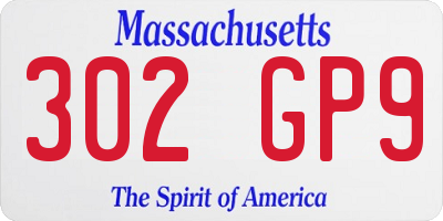 MA license plate 302GP9