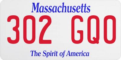 MA license plate 302GQ0