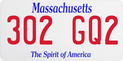 MA license plate 302GQ2