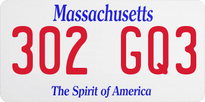 MA license plate 302GQ3