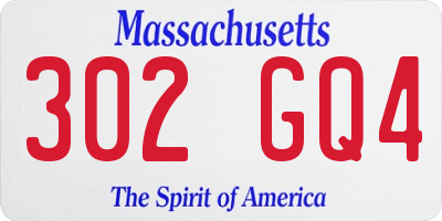 MA license plate 302GQ4