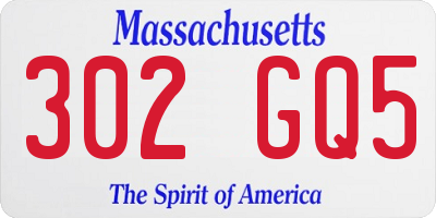 MA license plate 302GQ5