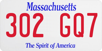 MA license plate 302GQ7
