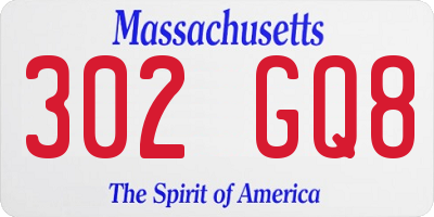 MA license plate 302GQ8