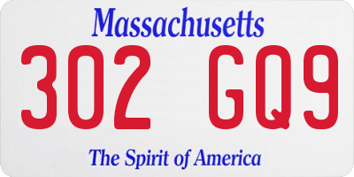 MA license plate 302GQ9