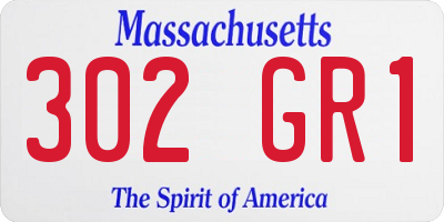 MA license plate 302GR1