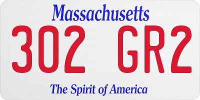 MA license plate 302GR2
